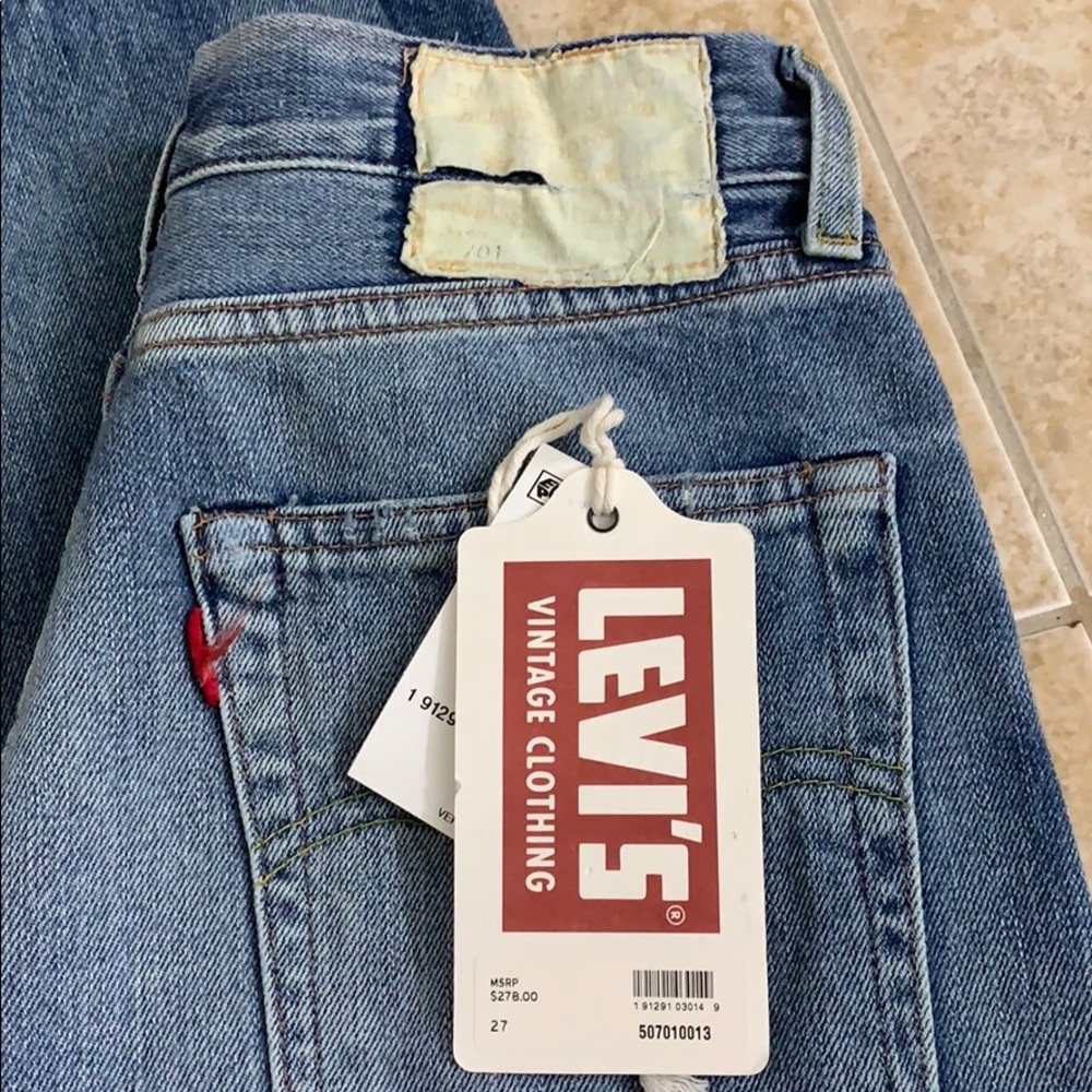 $278 Levis Vintage 701 Jeans Selvedge 1950s 27x31